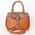 Hand Tooled Leather Tote Crossbody