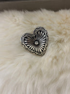 Stamped Heart Cuff Ring