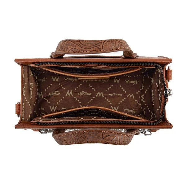 Wrangler Brown Lace Tote Crossbody