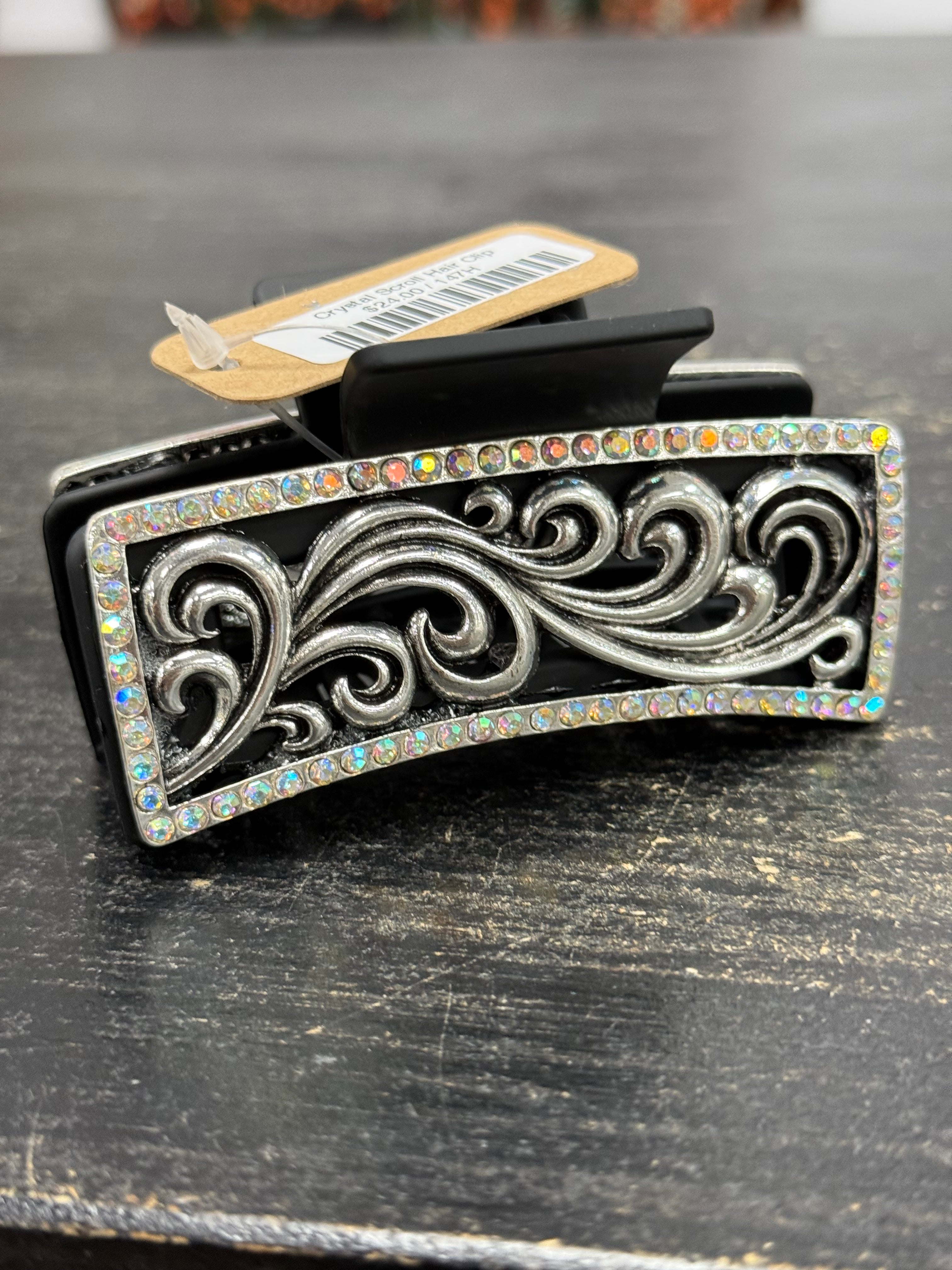 Crystal Scroll Hair Clip