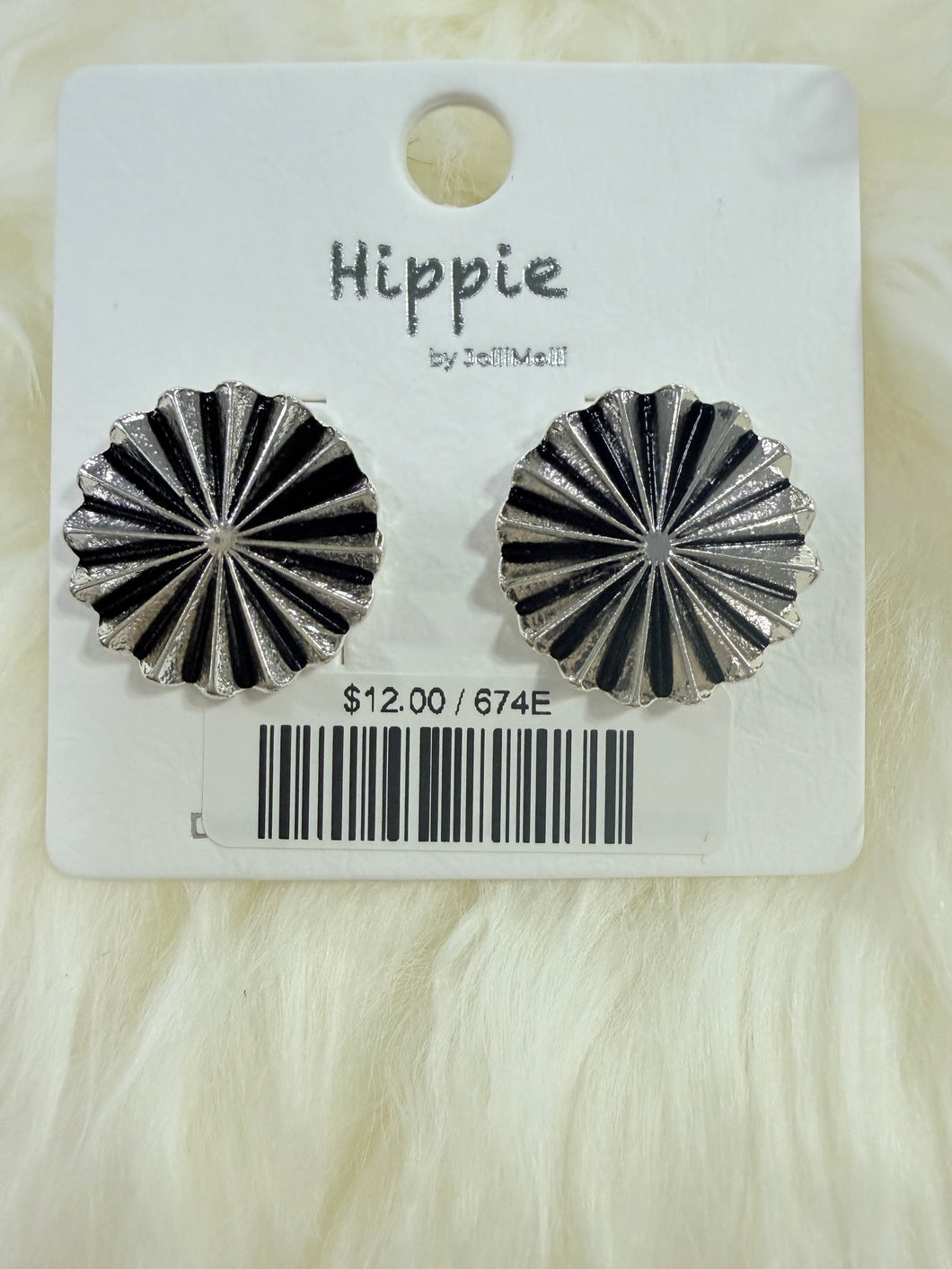 Silver Stamped Post Earrings