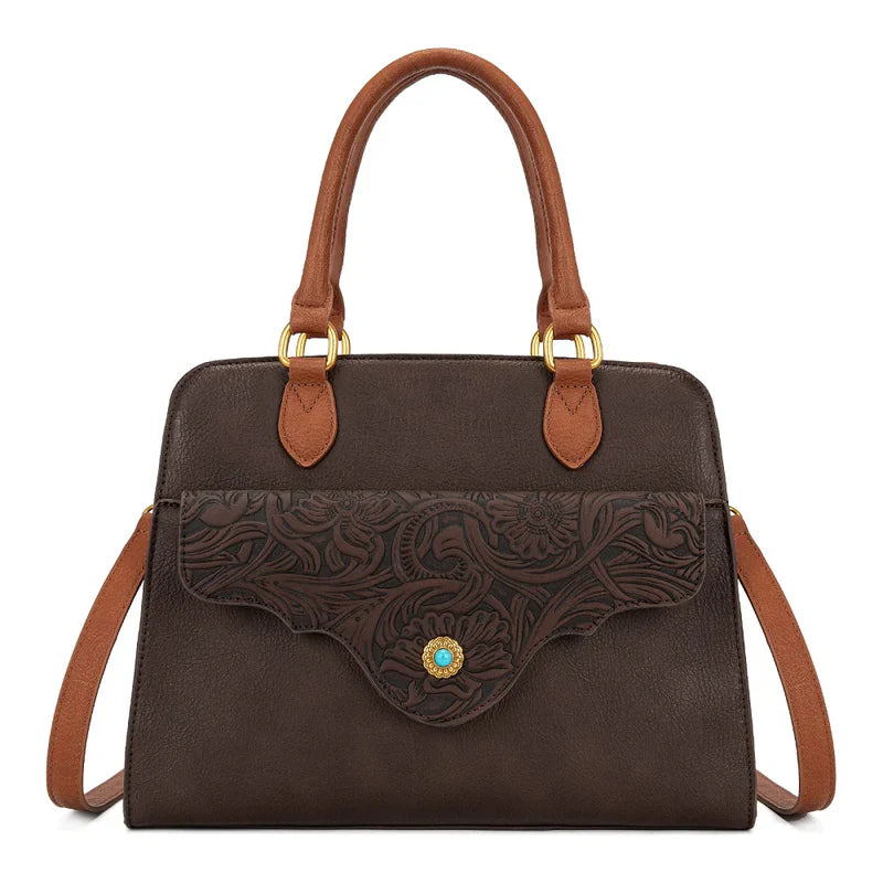 Montana West Chocolate Embossed Tote
