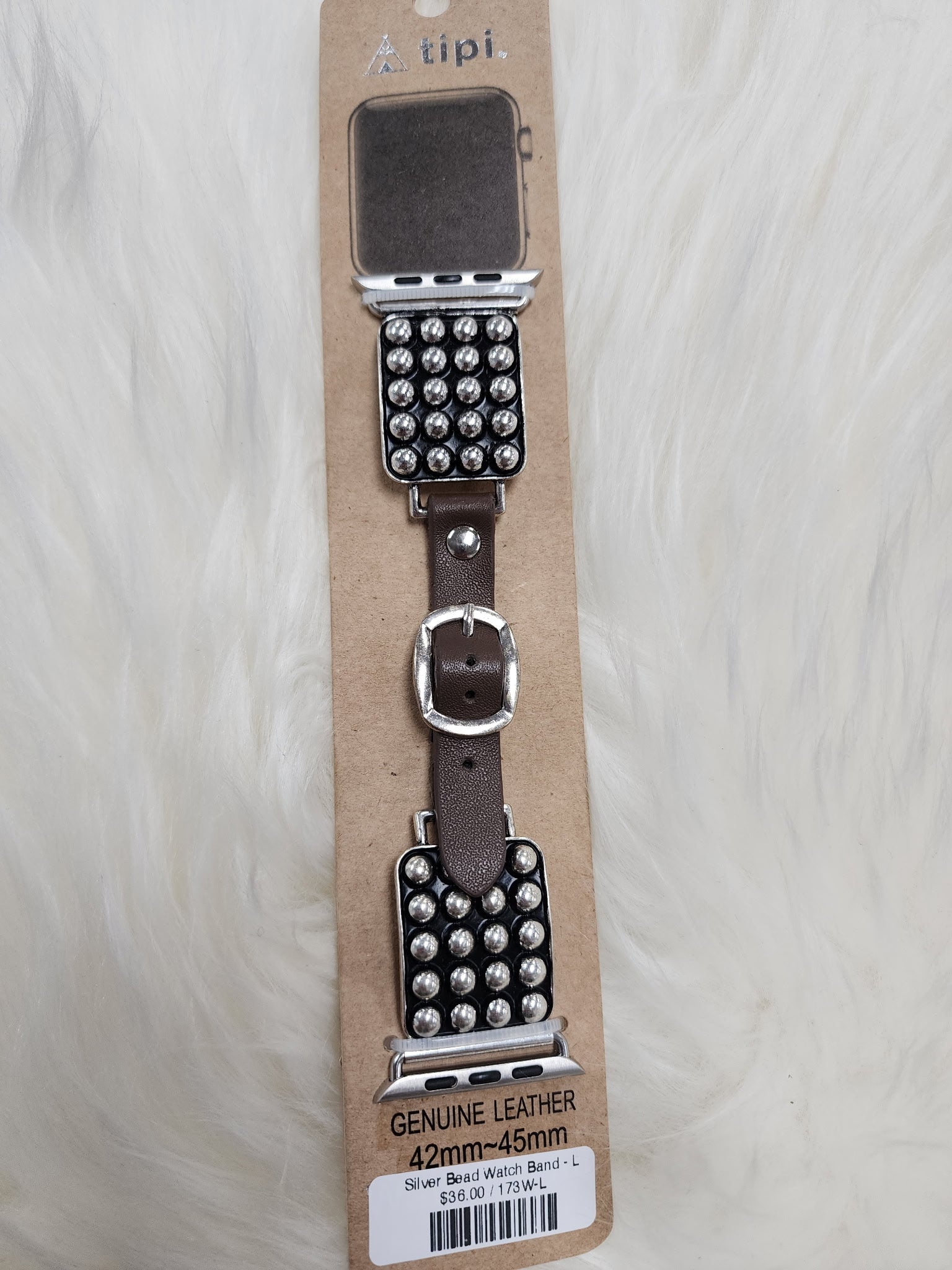 Silver Bead Watch Band