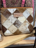 Brown Cowhide Make-Up Bag