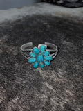 Turquoise Floral Natural Cuff Bracelet