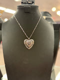 Stamped Heart Pendant Necklace