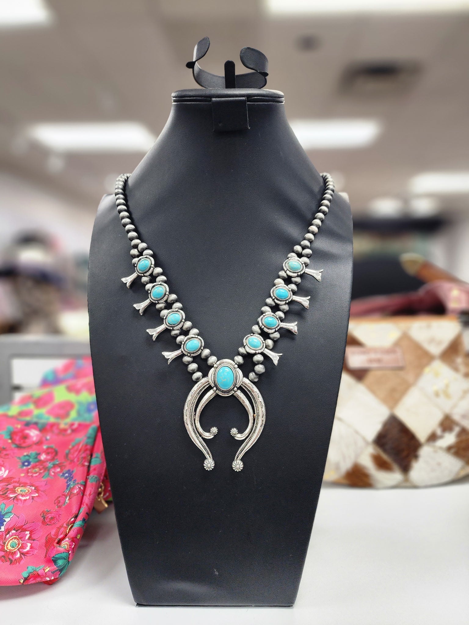 Turquoise Squash Blossom Necklace