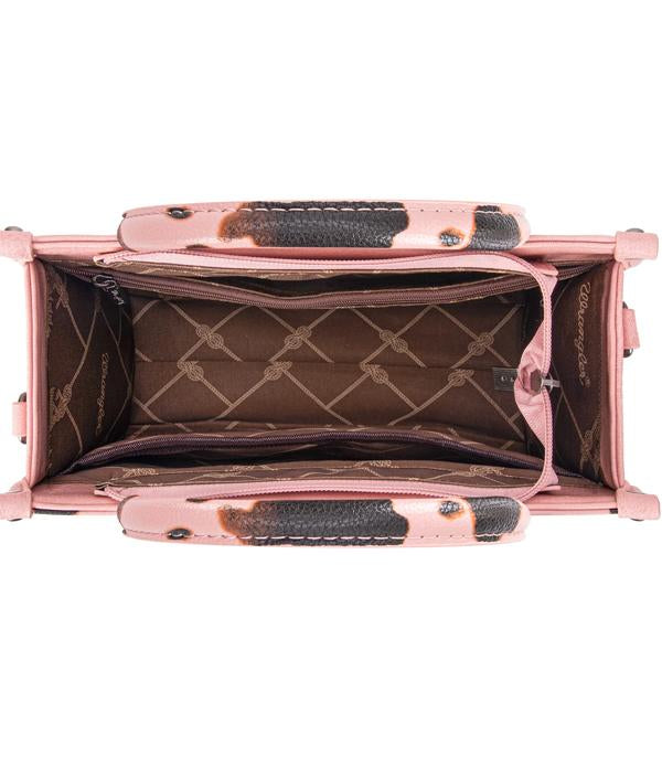 Wrangler Pink Cow Print Mini Tote Crossbody