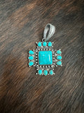 Turquoise Western Cross Pendant