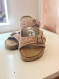 Very Barry Blush Embossed Sandals