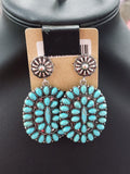 Turquoise Cluster Concho Post Earrings