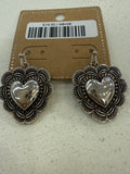 Silver Heart Fishhook Earrings