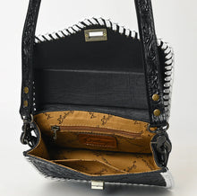 Load image into Gallery viewer, Black Tooled Leather Stitched Handbag
