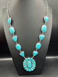 Turquoise Inspired Large Cluster Necklace