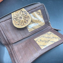 Load image into Gallery viewer, Floral Hand Tooled Leather Wallet
