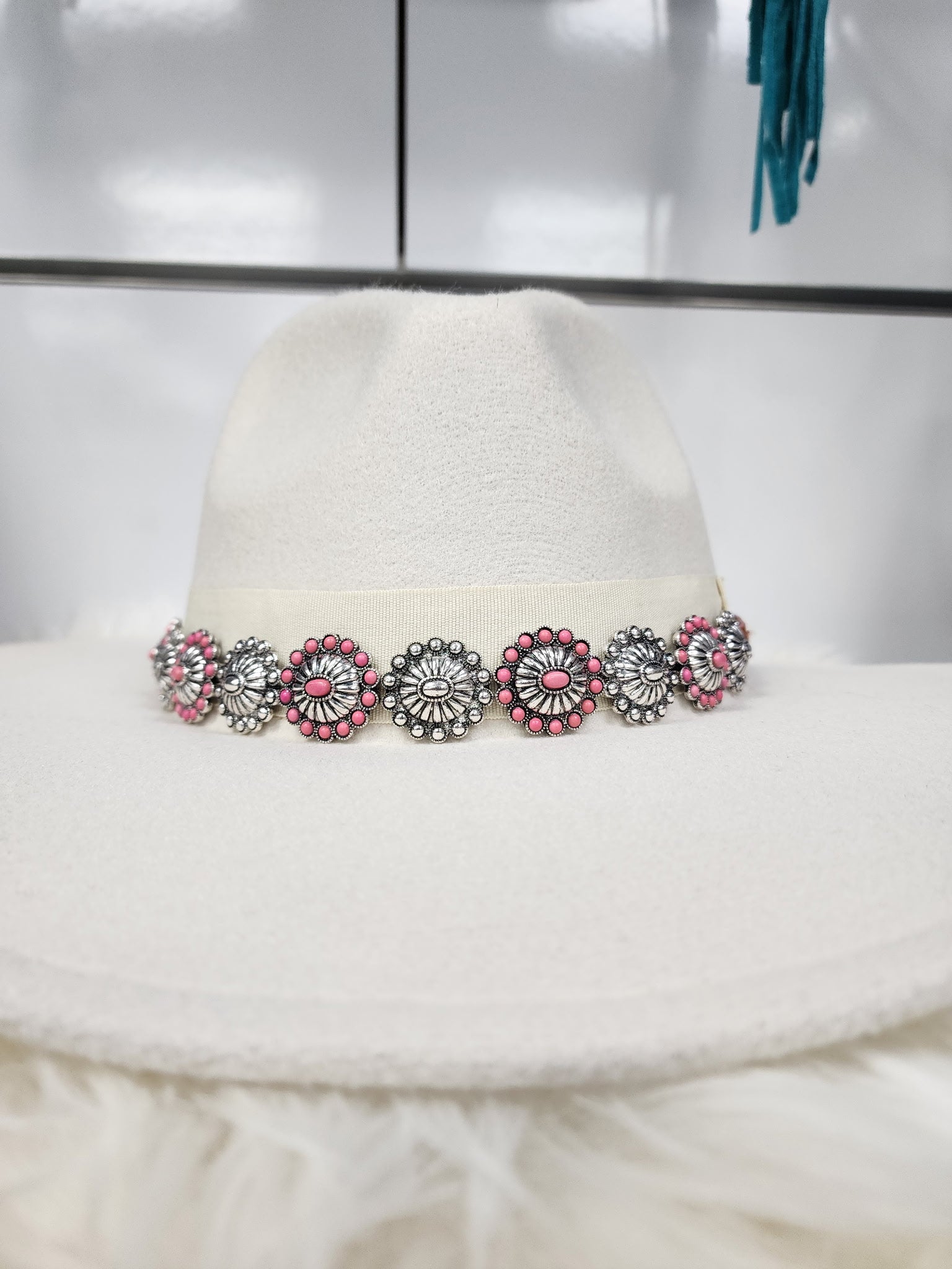 Pink Concho Hat Band