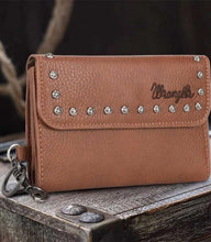 Load image into Gallery viewer, Wrangler Studded Wallet - Leather Brown
