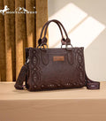 Montana West Chocolate Scroll Stitch Tote Crossbody