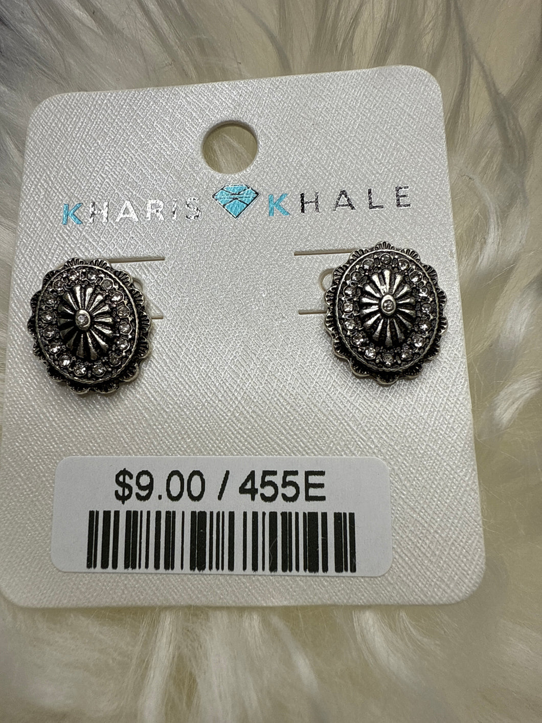 Crystal Concho Post Earrings
