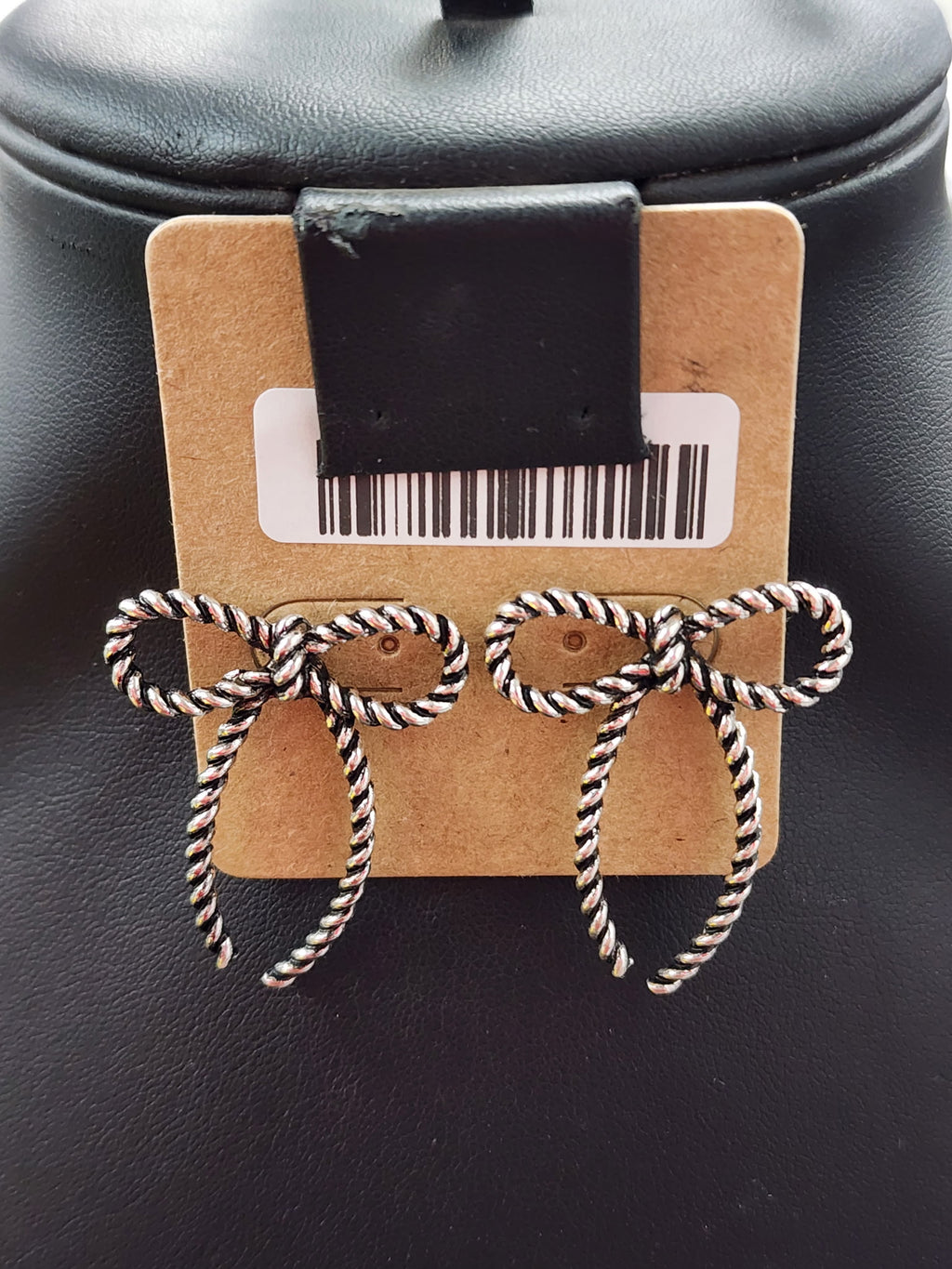 Silver Rope RIbbon Post Earrings