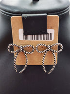 Silver Rope RIbbon Post Earrings