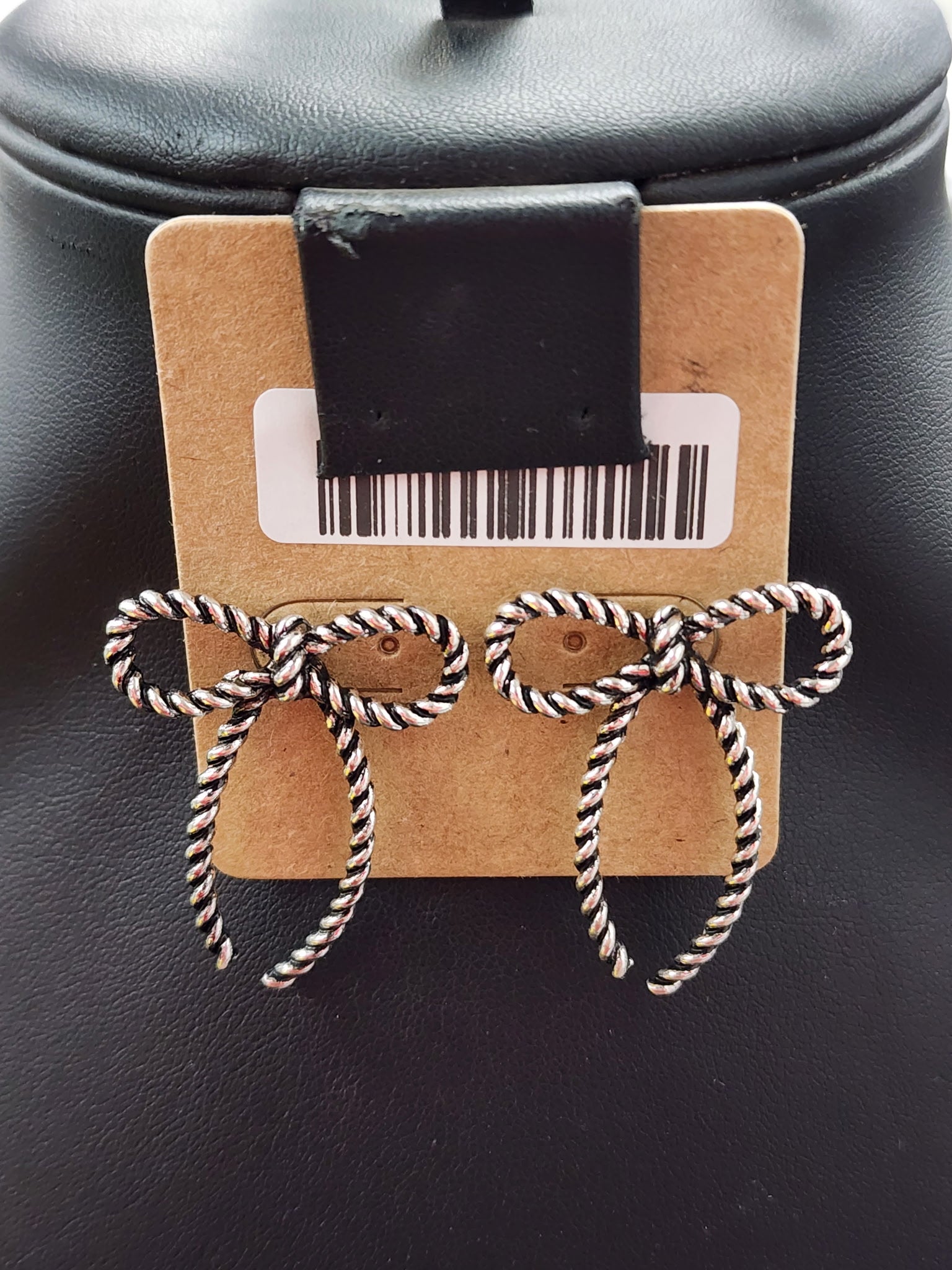 Silver Rope RIbbon Post Earrings