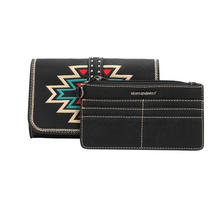 Load image into Gallery viewer, Montana West Black Southwestern Phone Wallet Crossbody
