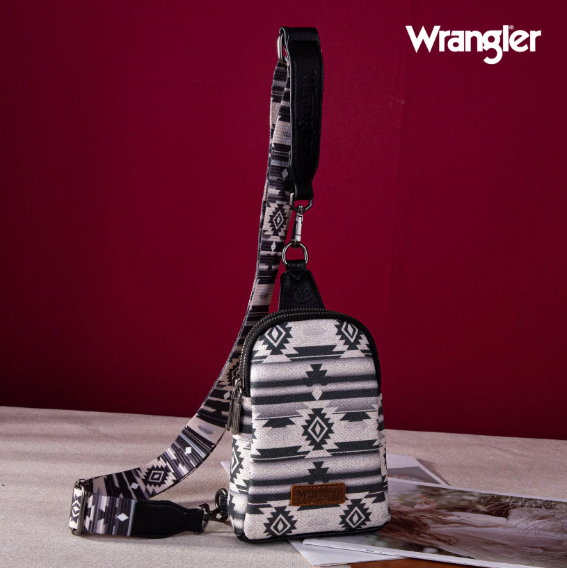 Wrangler Black Southwestern Sling Bag