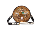 Bloomin' Steer Hand Tooled Leather Round Bag
