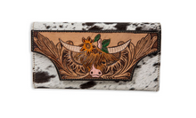 Load image into Gallery viewer, Bloomin&#39; Steer Hand Tooled Wallet
