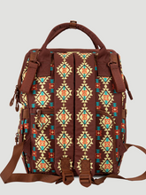 Load image into Gallery viewer, Wrangler Chocolate Southwestern Backpack

