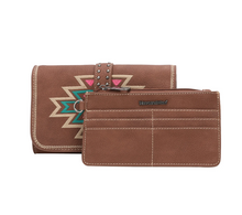 Load image into Gallery viewer, Montana West Brown Southwestern Phone Wallet Crossbody
