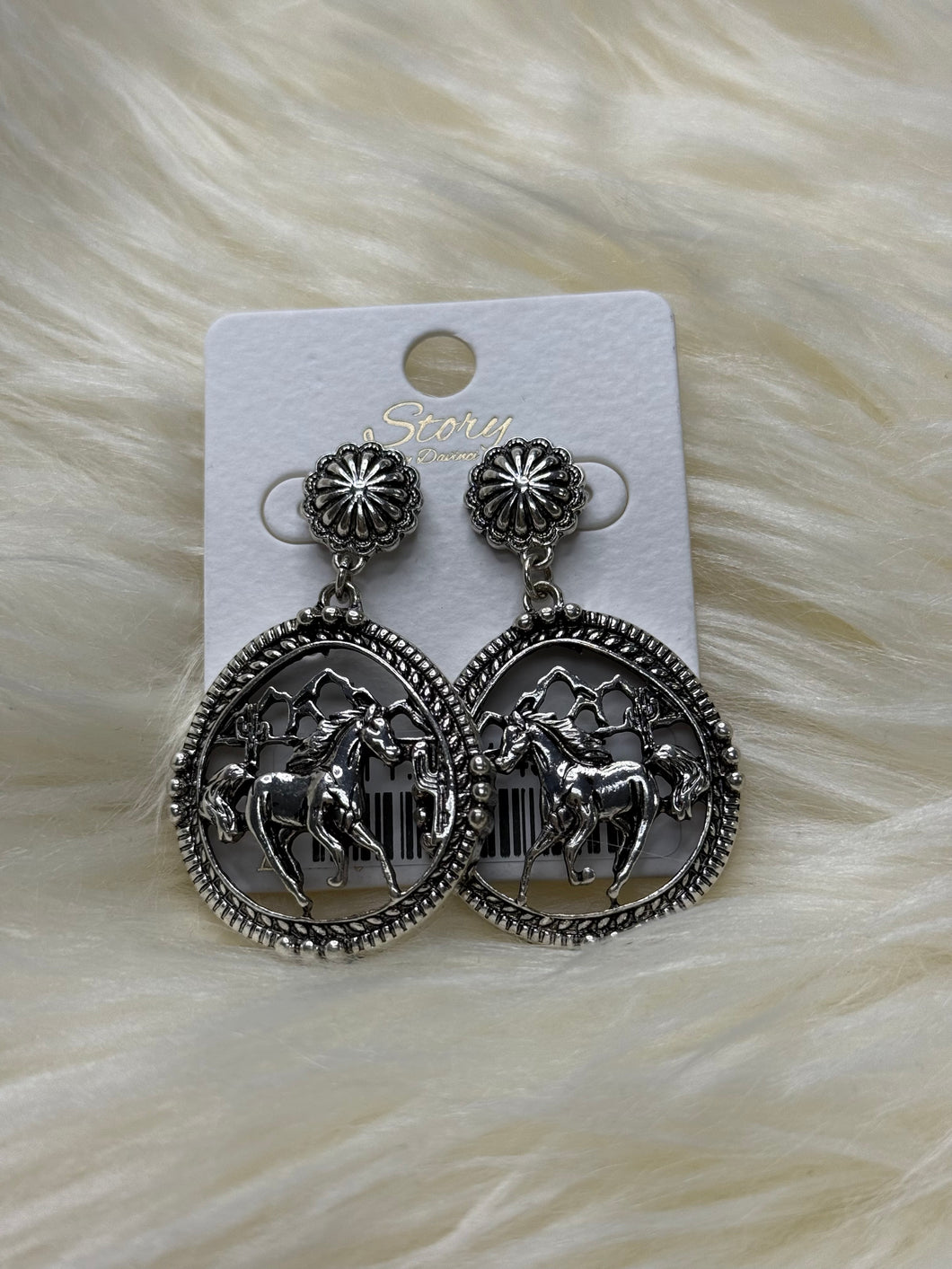 Horse Hoop Concho Post Earrings