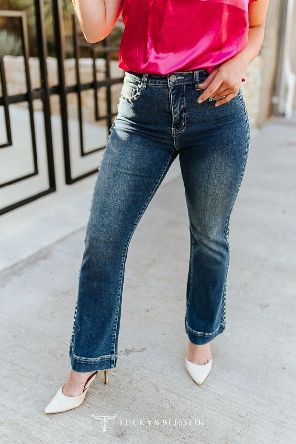 Crystal Denim Flare Jeans