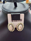 White Stone Cluster Post Earrings