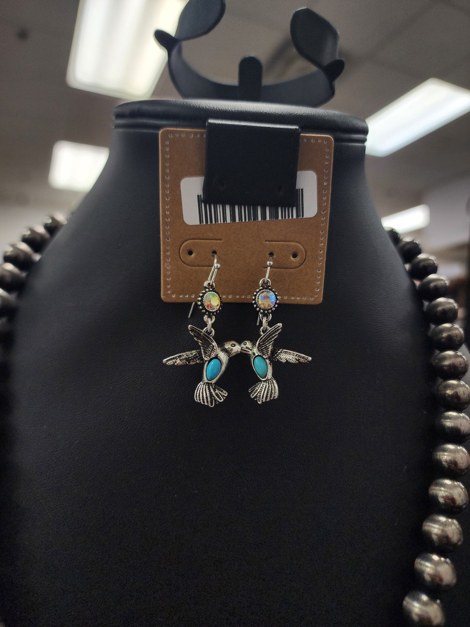 Turquoise Hummingbird Fishhook Earrings