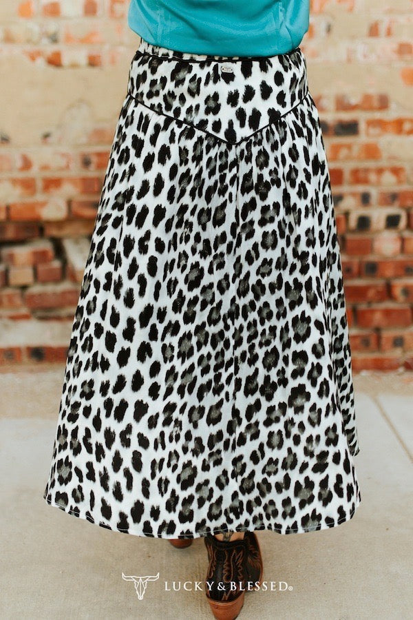 Leopard Pearl Snap Skirt