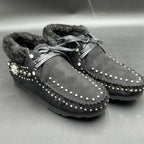 Montana West Black Concho Lux Moccasins