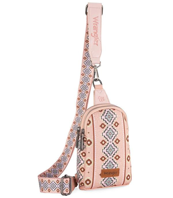 Wrangler Pink Southwestern Sling Bag