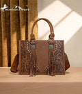 Trinity Ranch Brown Embossed Tote Crossbody