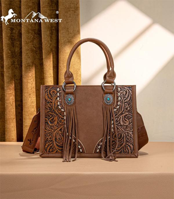 Trinity Ranch Brown Embossed Tote Crossbody
