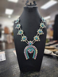 Crystal & Turquoise Squash Necklace and Earrings Set