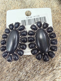 Black Cluster Post Earrings