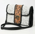 Tooled Leather Salt & Pepper Handbag