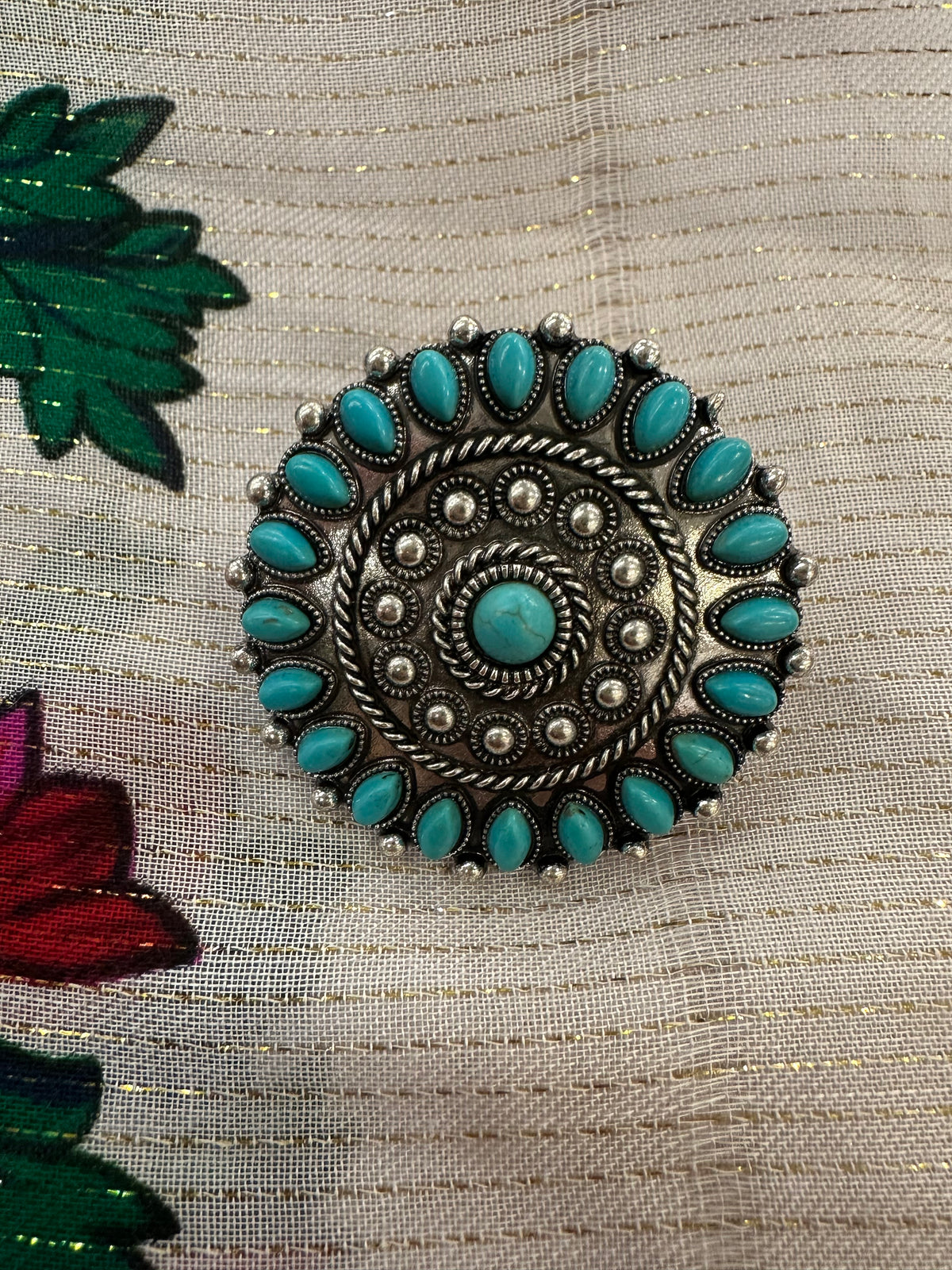 Turquoise Cluster Dress Clip