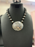 Southwest Stamped Pearl Necklace and Earrings Set