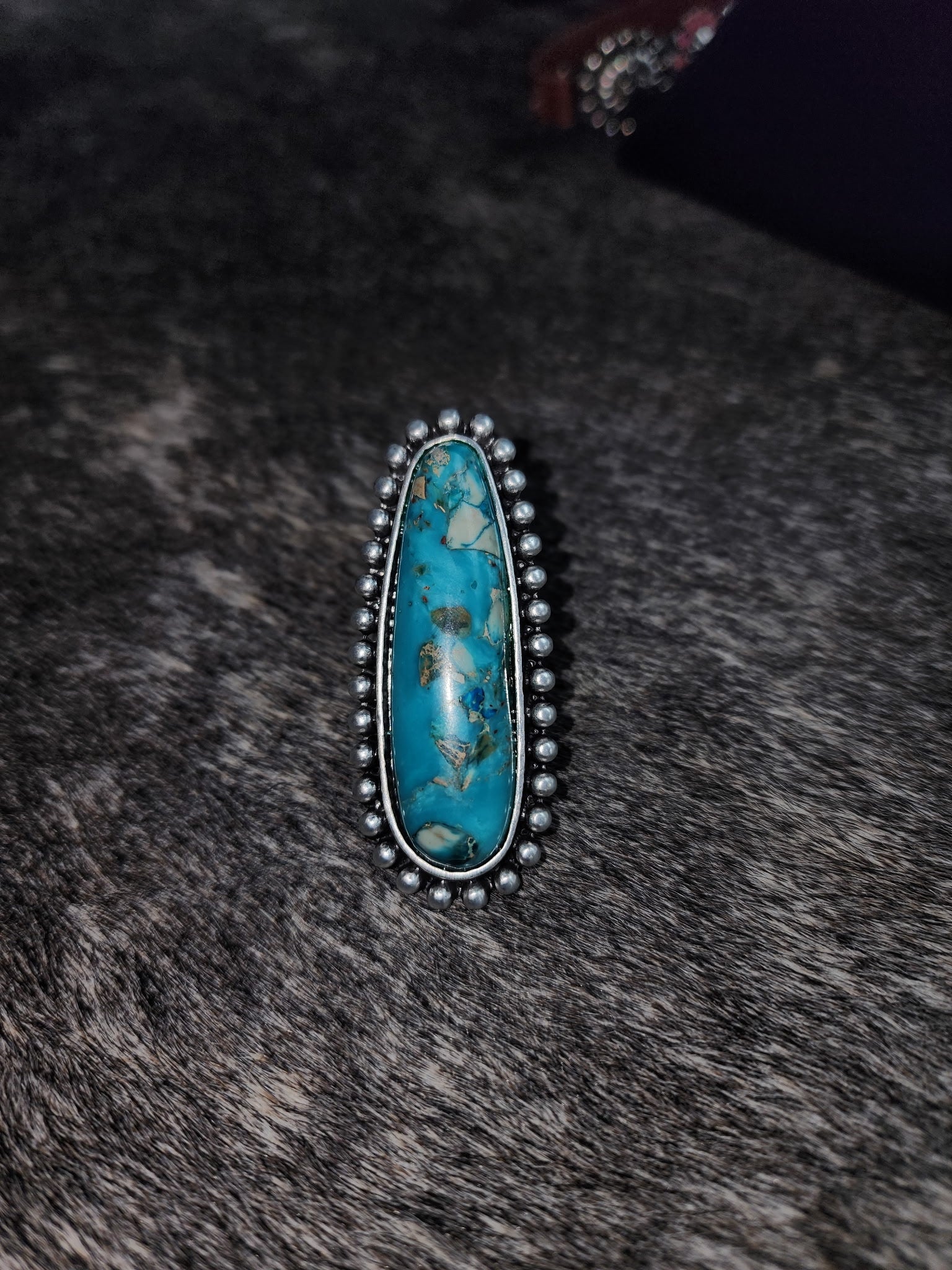 Aqua Natural Bar Cuff Ring