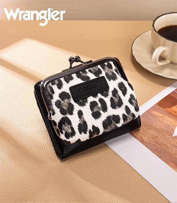 Wrangler Black Leopard Coin Wallet