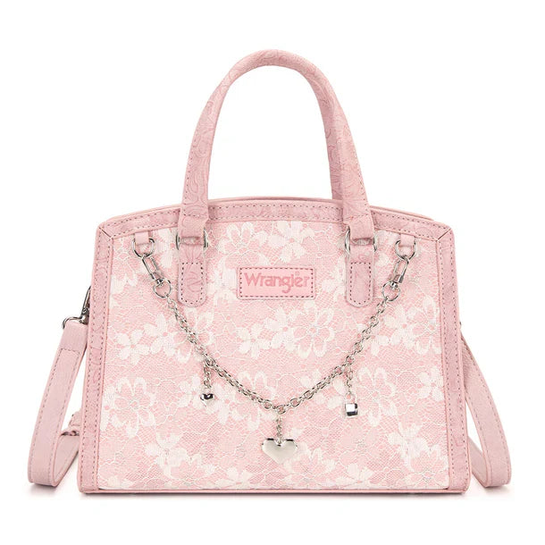 Wrangler Pink Lace Tote Crossbody