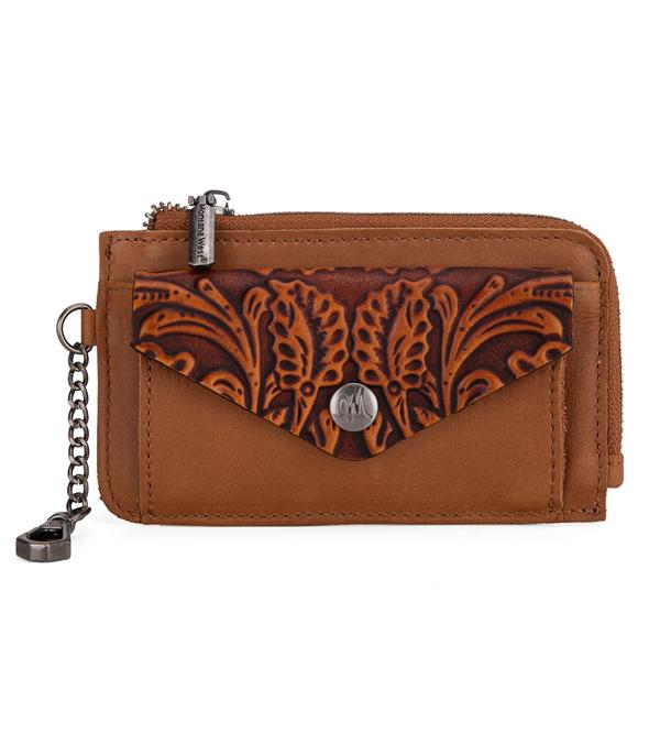 Montana West Brown Embossed Card Wallet